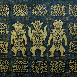 Messengers and Symbols Mixed med. on canvas 48x60 inches